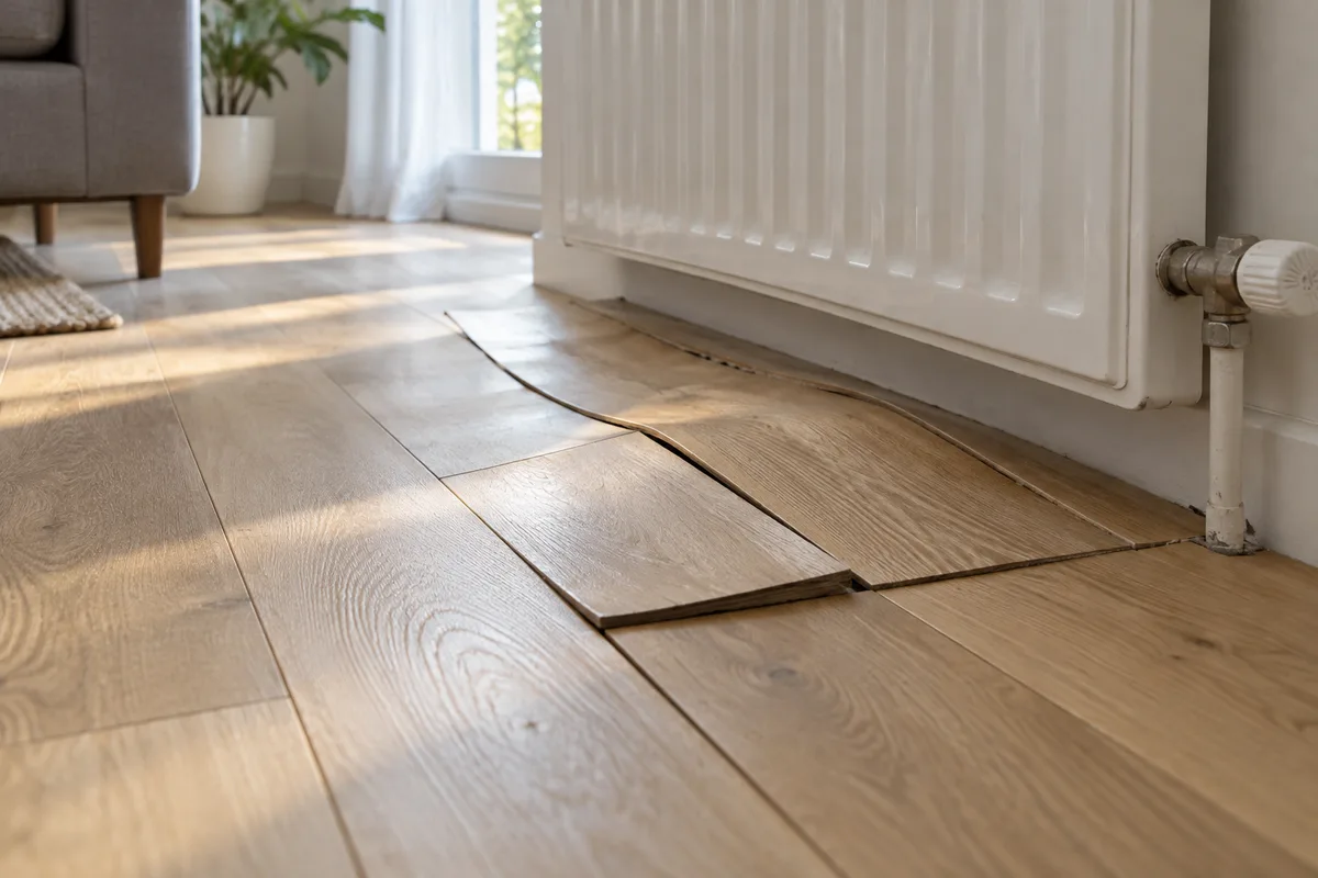 Parquet qui gondole : penser à une fuite de chauffage